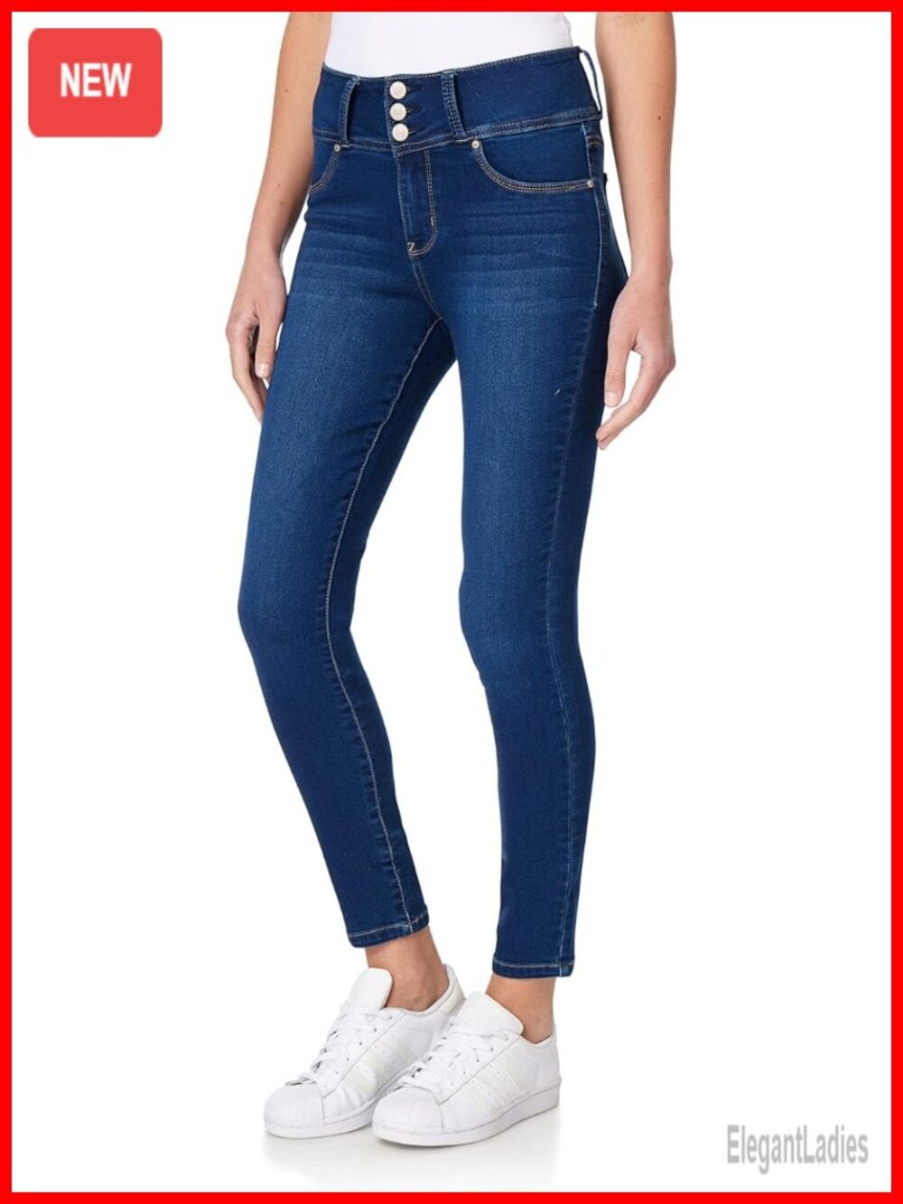 High-Rise Skinny Jeans with Power Stretch Waistband